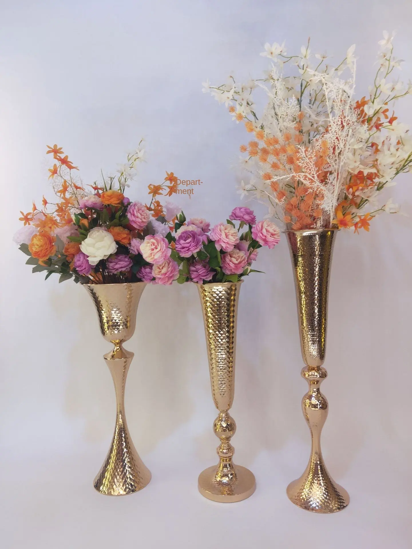 Wedding high Metal Gold Color Flower Vase Column Stand for Wedding Centerpiece Decoration