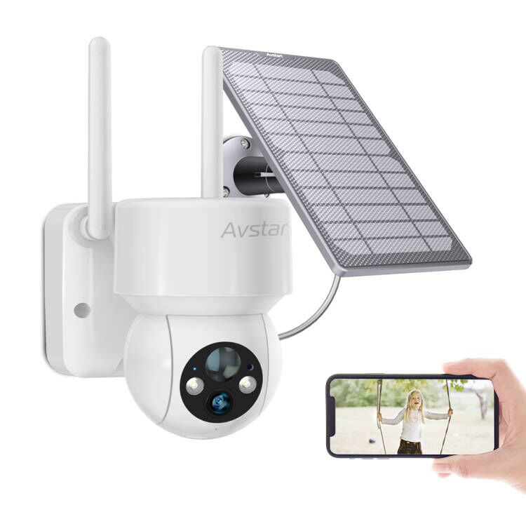 Avstart New private design Spotlight PIR battery security wireless cctv ip wifi solar camera