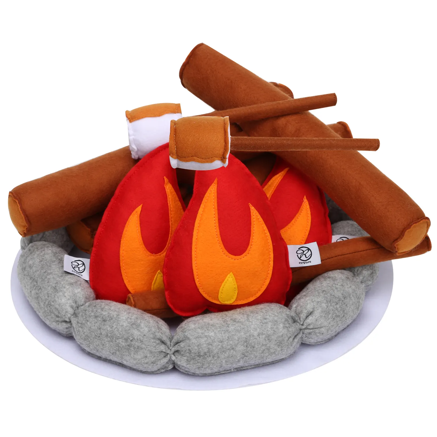 Custom Handmade Felt Baby Educational Toys Kids Pretend Camping Fire Play Set Felt Campfire Plush Toy