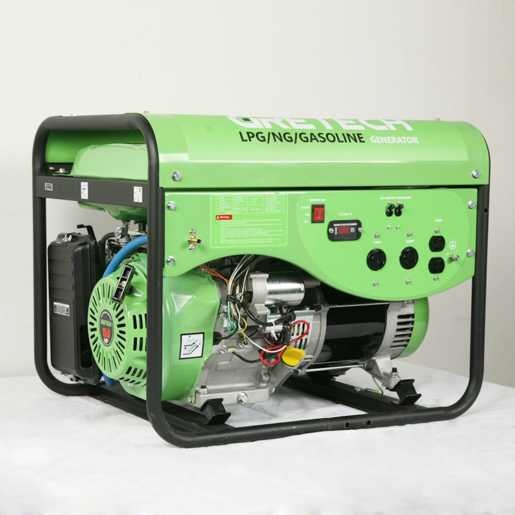 Gretech CE ISO одобено 6kw-7kw 60 Гц 15HP 4-тактный портативный Электрический старт сжиженного нефтяного газа/природного газа (NG) бензиновый генератор