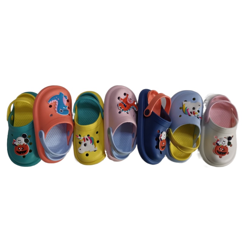 Child anti-slip clogs shoes EVA injection slingback sandal with air hole