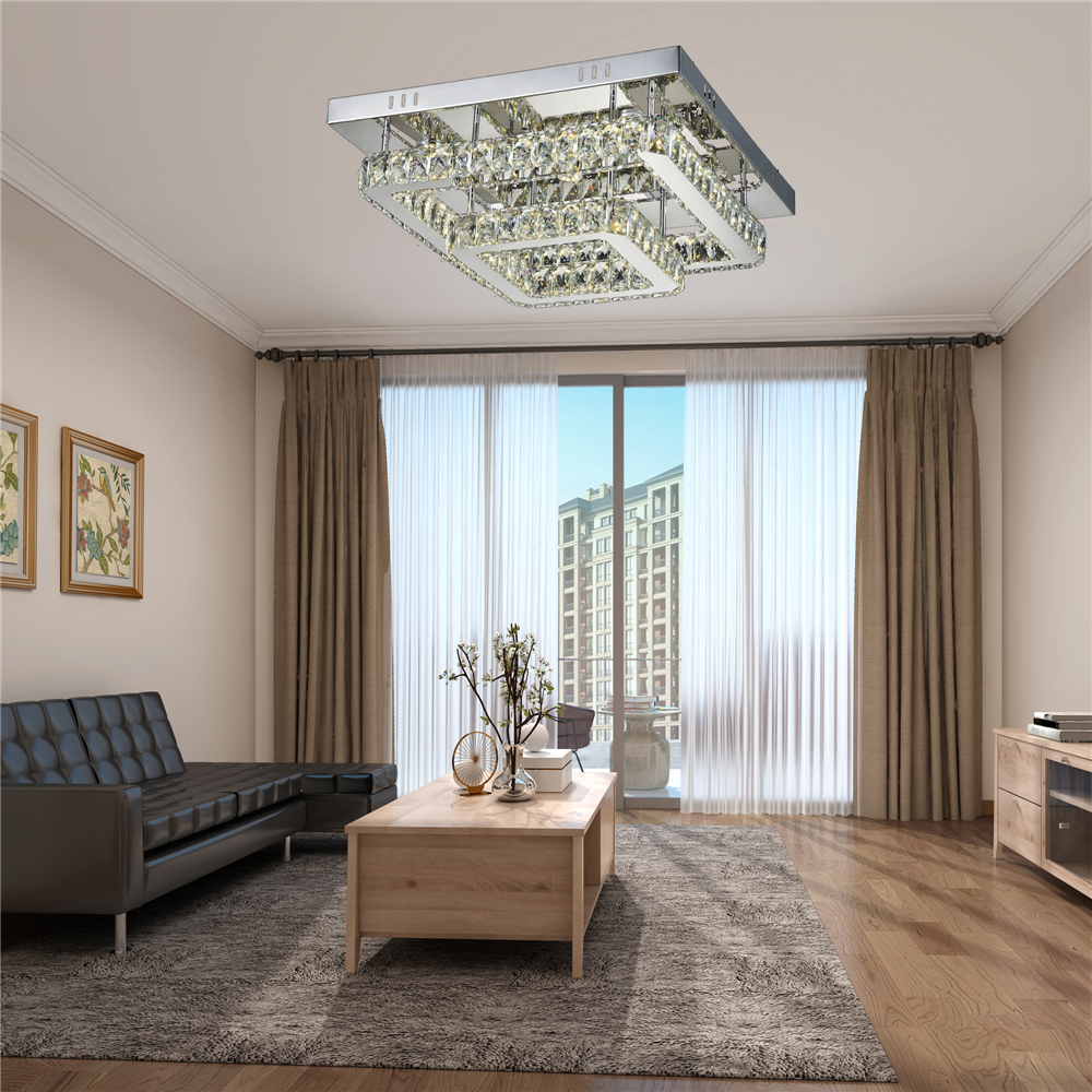 Royaleyeslighting потолочные светильники, современные люстры, квадратные прямоугольные Хрустальные потолочные светильники, люстры от ZhongShan