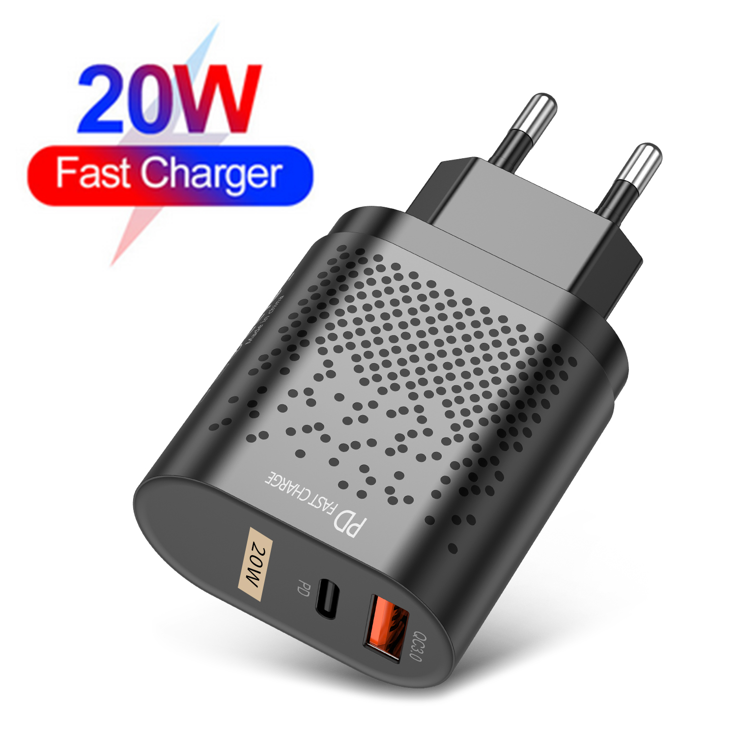 USLION Сетевое зарядное устройство PD 20 Вт Type-c USB дорожное зарядное устройство QC 3,0 Usb зарядное устройство для мобильного телефона Аксессуары для ванной комнаты настенное зарядное устройство для iPhone 12 pro max