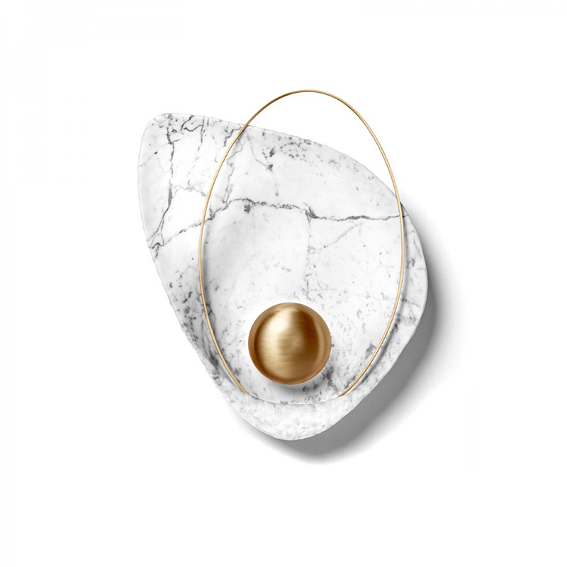 Nordic wall light luxury shell marble bedside wall lamp creative staircase aisle art decoration background wall lamp