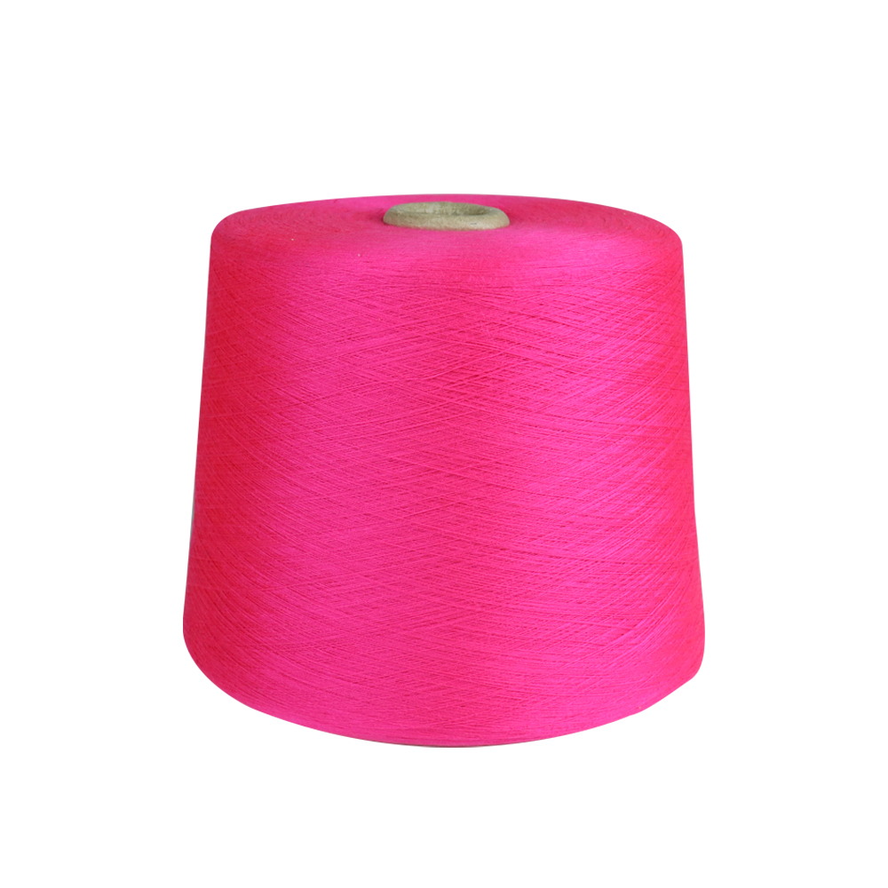 Free sample ring spun 21S dope dyed recycled spun polyester yarn for knitting