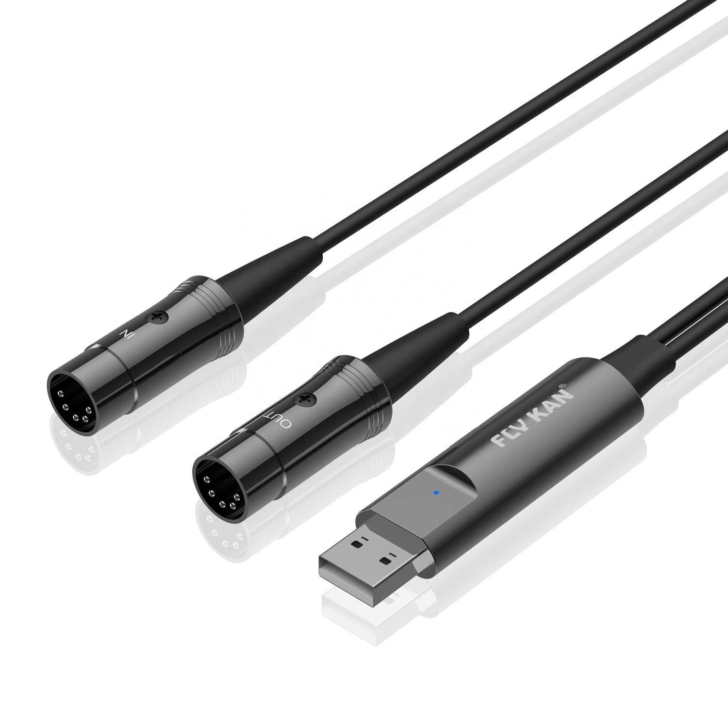 USB Type C MIDI Interface - flykantech MIDI-C01 | USB 5PIN IN-OUT MIDI Interface Cable Converter to PC Music Keyboard