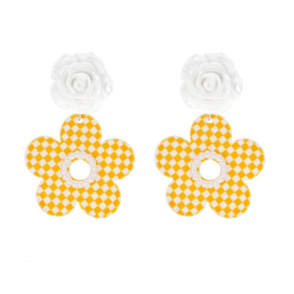 Three dimensional three-layer ring paint Earrings women's 2019 new temperament net red Earrings elegant flower earrings