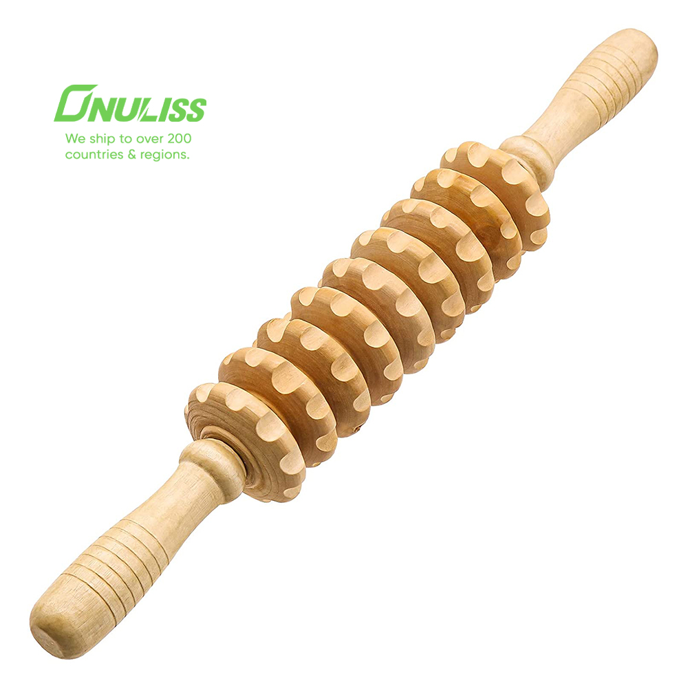 Ribbed Roller Body Spa Massage Wooden Roller Therapy Tools Massage Body Wooden Therapy Roller