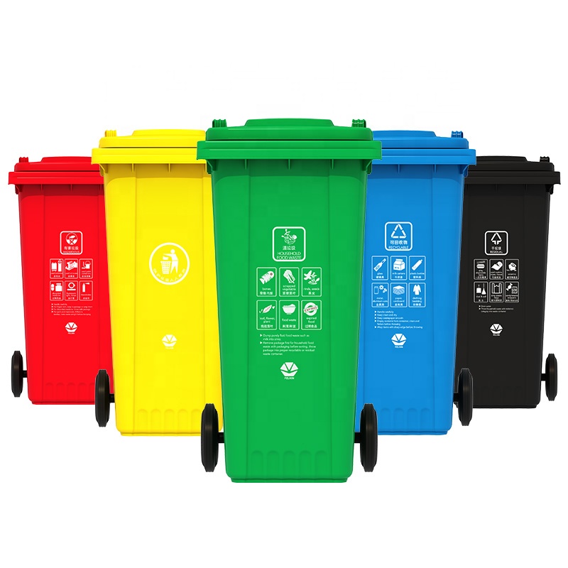 P & D полиэтилен HDPE пластик 120 л мусорное ведро переработка мусорное ведро на открытом воздухе