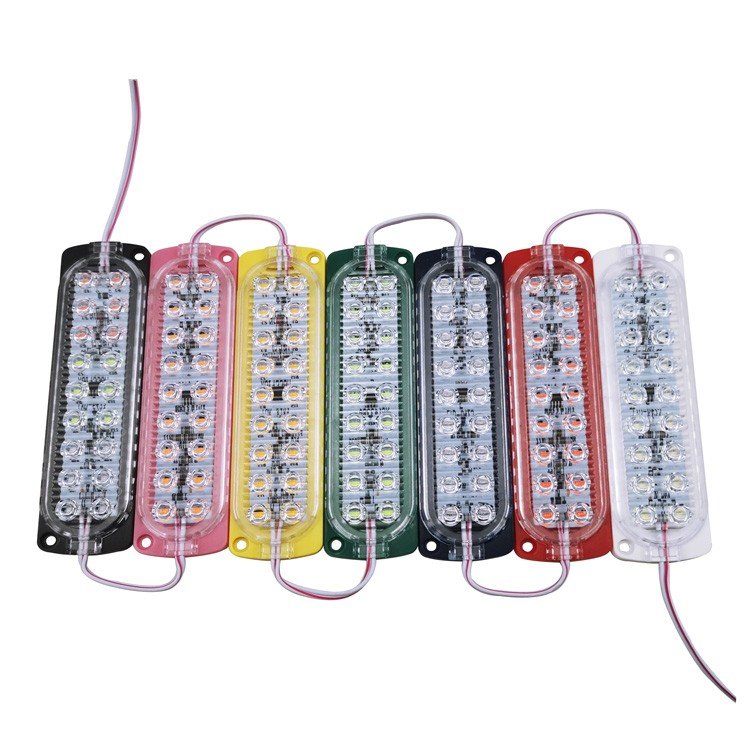 waterproof IP65 SMD2835 led module length 143mm width 38mm 3.6W car side light 24v 12v flashing 7colors RGB flash module