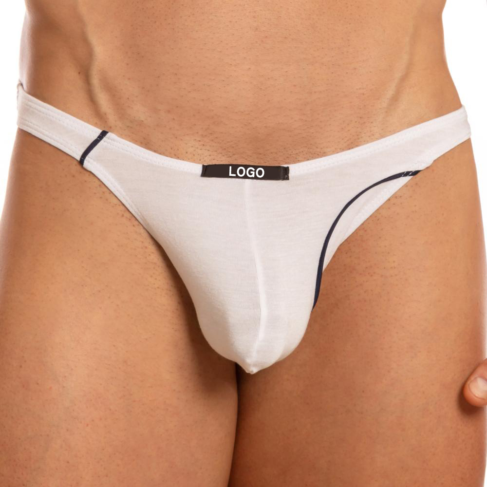 custom logo designer brand print high quality cotton see through men sexy underwear brief