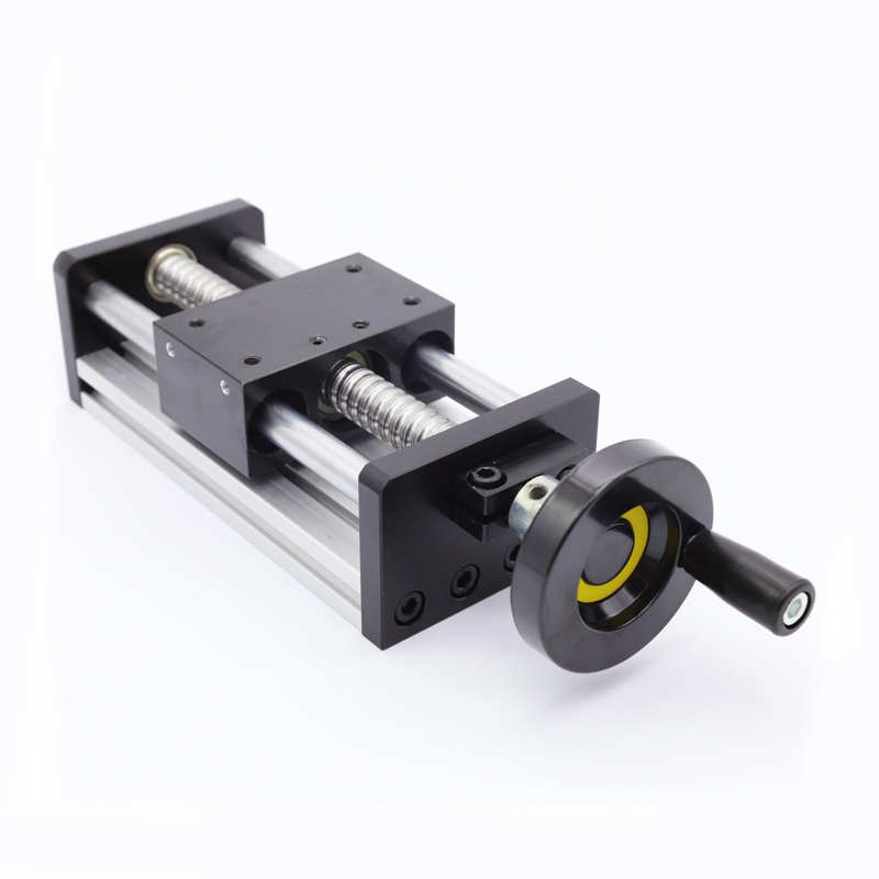Dual optical axis linear guide sliding table manual ball screw precision micro-small one-cross lifting hand wheel module