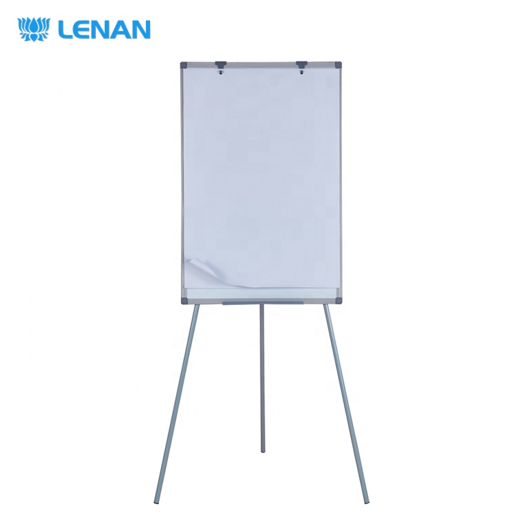 Cheap price adjustable height whiteboard easel flipchart stand magnetic tripod flip chart board with movable hooks