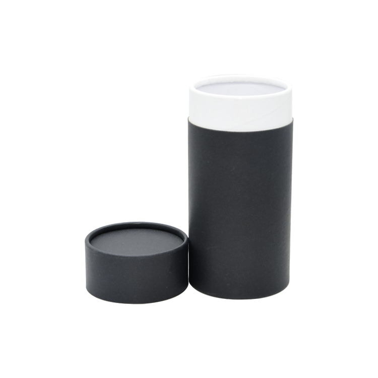 Eco Black Round Paper Tube Box Packing Food Grade Kraft Paper Cardboard Cylinder Tea Coffee Beans Packaging Tube with Air Valve