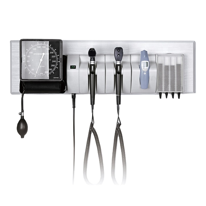 Medical ENT opthalmoscope diagnostic set with wall mount medical equipment