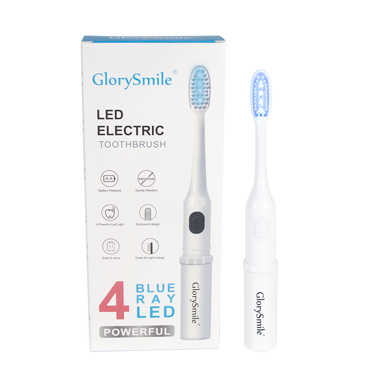GlorySmile New 4 Blue Ray LED Battery Powered Electric Toothbrush Private Logo