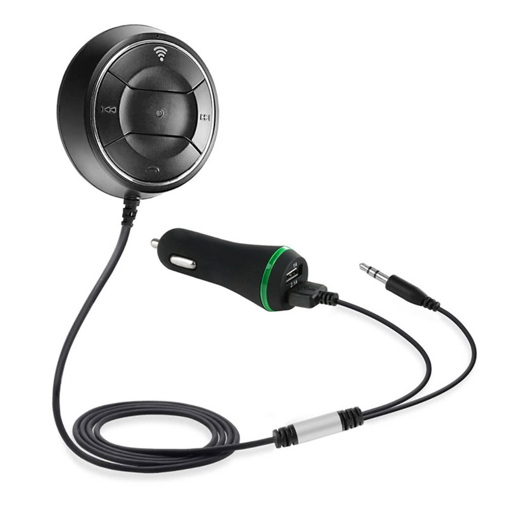 Приемник Bluetooth для автомобиля, автомобильный комплект Bluetooth, гарнитура с двойным USB-зарядным устройством