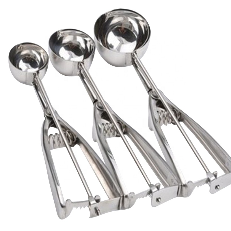 Wholesale kitchenware ice cream spoon 304 stainless steel cookware ice cream scoops set