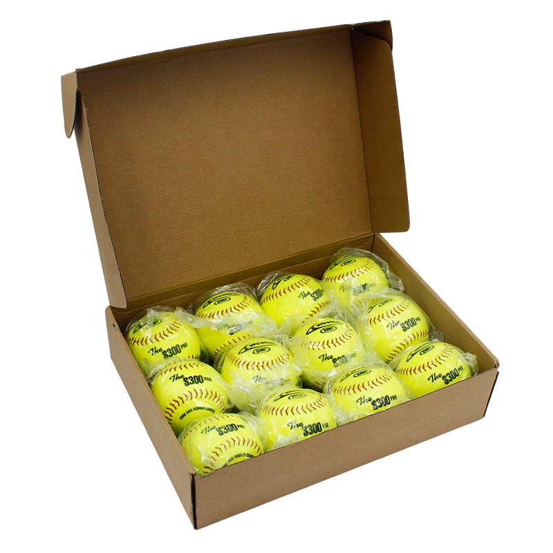 High Quality Personalized Custom Logo Durable Wholesale Team Sports Official Cork Center Synthetic Leather Softball