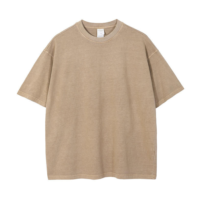 premium Street Wear Washed Quality Vintage Bulk Blank T Shirt Oem heavy White Cotton Thick Tshirt mens
