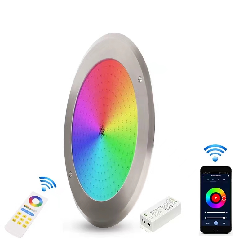 VLIKE 18W 25w 35w Smart LED Pool Light Smart Phone App WIFI Stainless Steel Resin Filled Swimming Pool Lamp Underwater Lights
