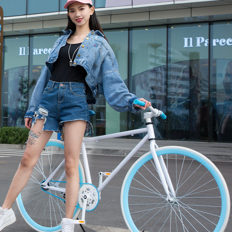 2021 dead fly bicycle solid tire live fly bicycle reverse brake road racing fine wheel 24 inch 26 inch