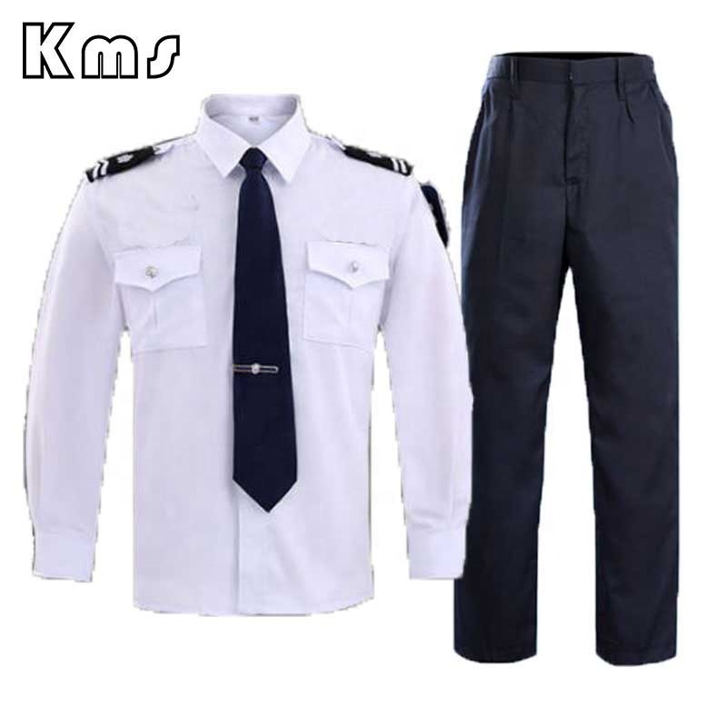 KMS Professional Designer Custom Workplace White Workwear Public Security Security Uniforms Guard Set Guard Uniform For Sale