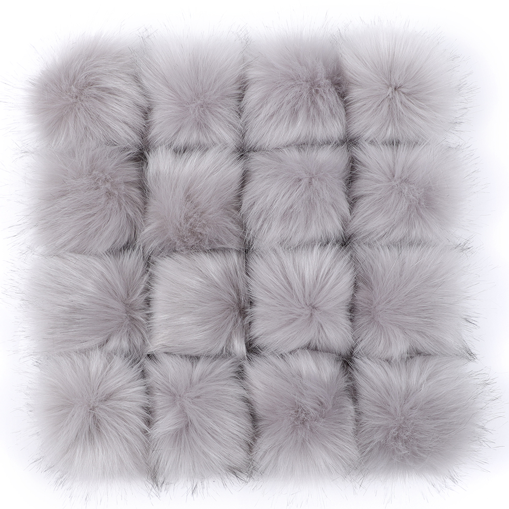 Wholesale Pom Pom For Beanie Hats Fluffy Fox Fur Pompom Detachable Furry Raccoon Fur Balls