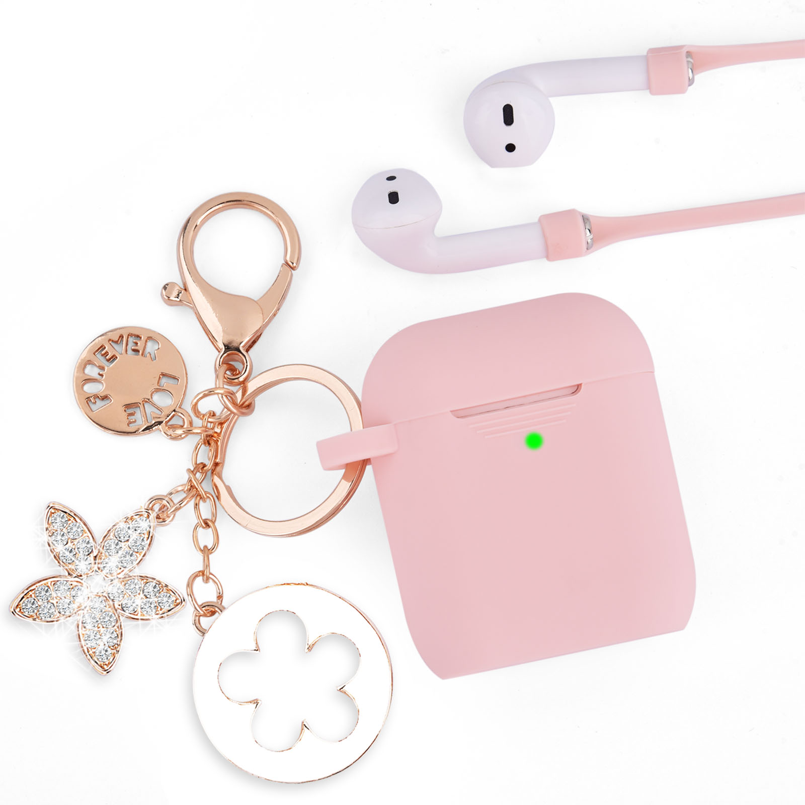 Мягкий силиконовый airpod чехол твердый противоударный корпус с Карабин Для airpod 1 2 серии