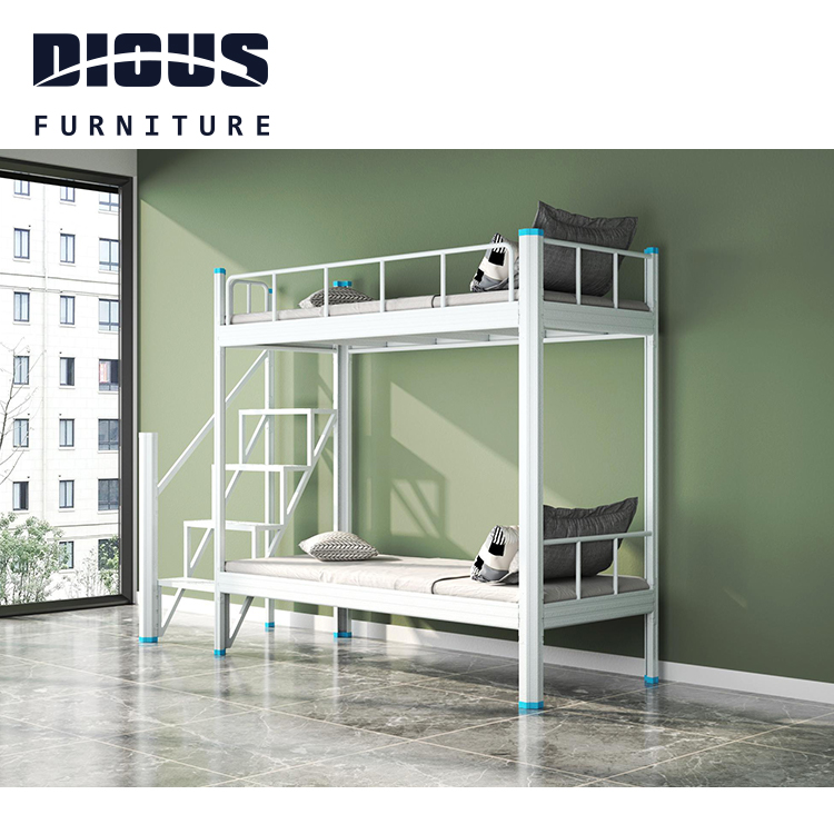 Dious wholesale price school dormitory Modern Student Iron Double Decker Metal Steel Pipe Bunk Bed