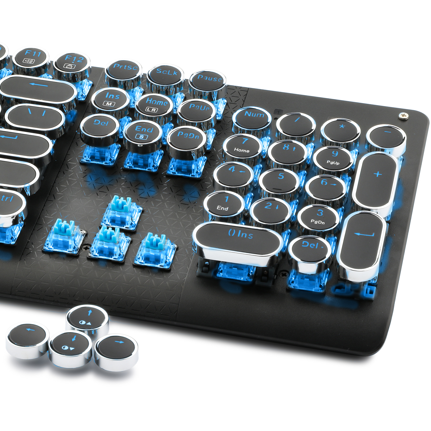 Hot Sell EYOOSO K600 Metal Punk Electroplated Keycap Mechanical Gaming Keyboard Rainbow Backlight