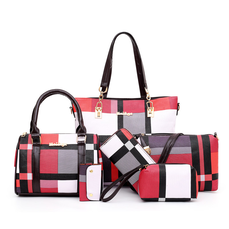 Модные Роскошные 6 in1handbags дамские сумки через плечо наборы сумок для женщин