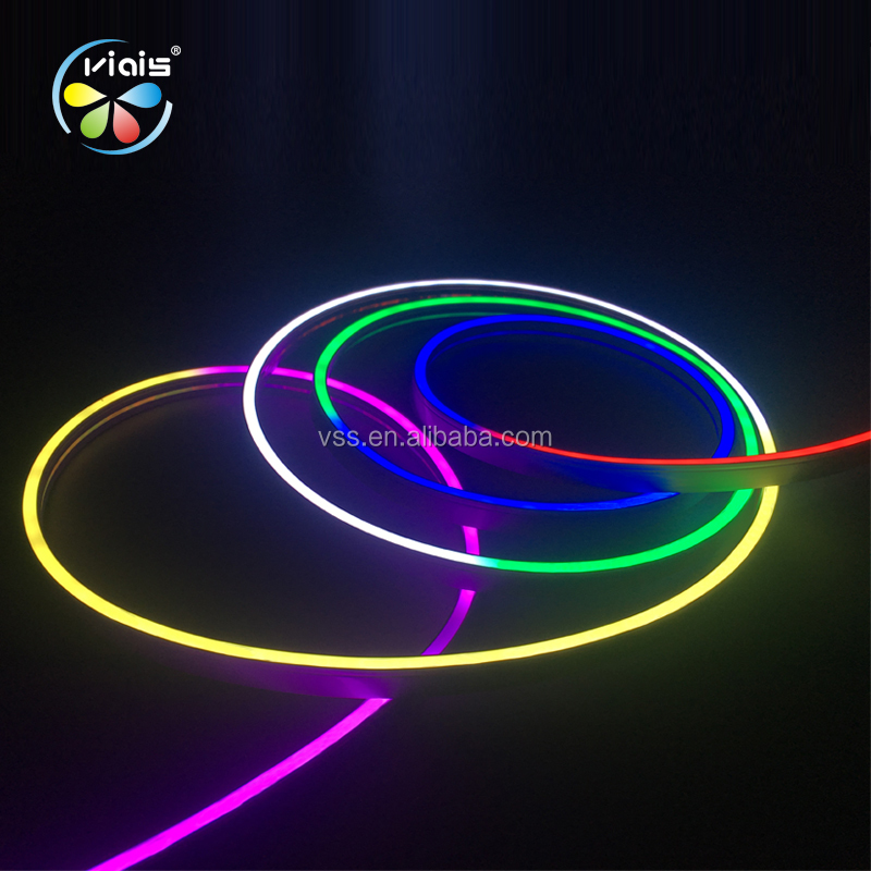 6x12 мм полноцветные Цифровые Смарт прибор приемно-5050 RGB ультра тонкий светодиодный неон Flex веревки света Влагоустойчивая Светодиодная лампа дневного света rgb