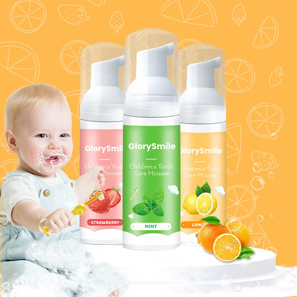 Custom Logo Kids Organic Flavoured 50g Fluoride Free Foam Toothpaste For Baby