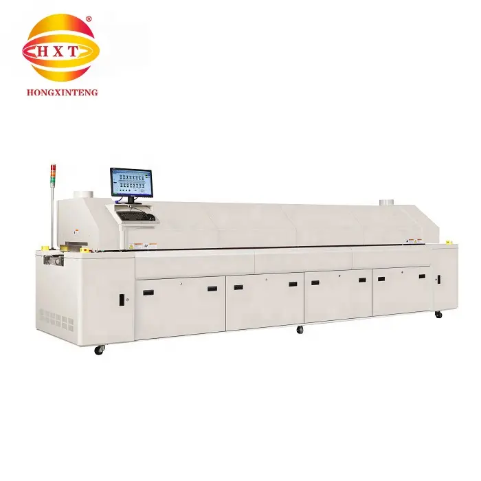 pcb soldering machine with mesh belt and chain large lead free automatic 10/12 zone smt reflow oven cost