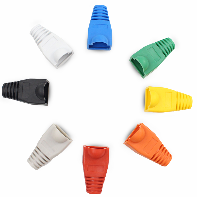 Network cat5e cat6 rj11 rj45 caps rubber boot modular plug cap PVC connector Relief Strain Protector Cover Boots caps