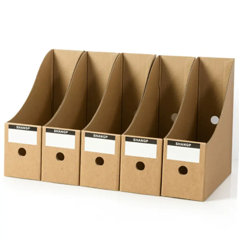 a4 kraft paper cardboard office desk book magazine file holder storage organizer box