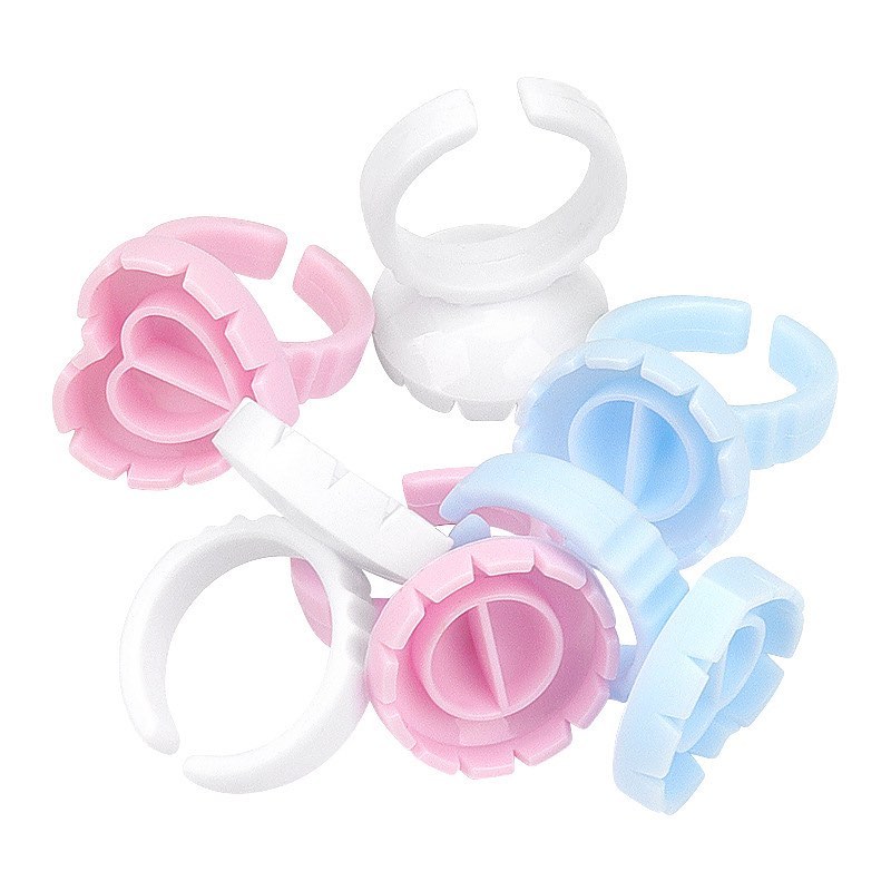 mikiwi Disposable colorful plastic professional blossom cup shape glue ring Lash Glue holder for Eyelash Extension
