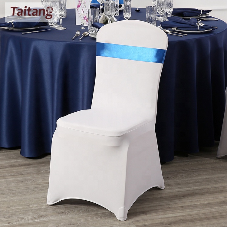Taitang Wedding Linens Chair Cloth Cover Banquet White Wedding Dining Room Chair Cover Spandex