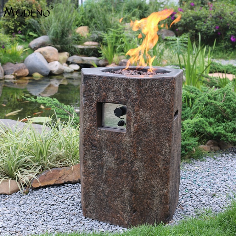 MODENO propane electrical outdoor fire column vintage round backyard fire pits gas firepit burner
