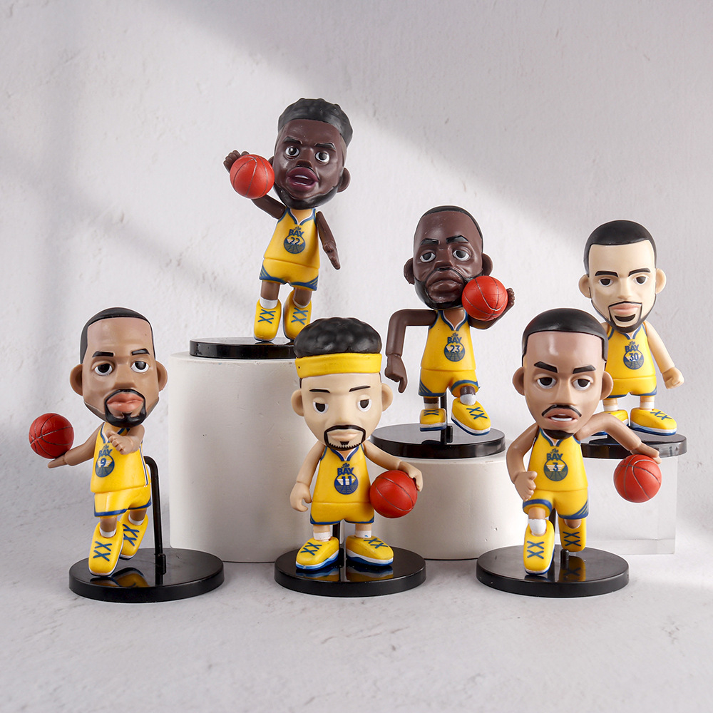 Hot Sale 6 Pcs/Set 10 cm Basketball Player Mini Action Figure Doll Sports Model Basketball Star Promotion Toys Fans Gifts