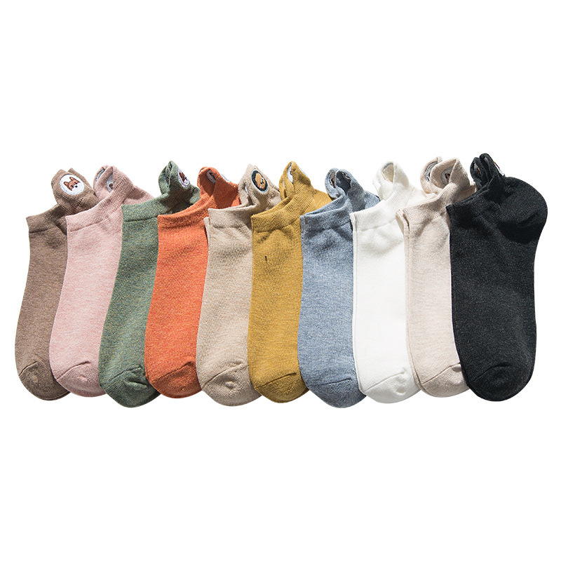Cute Animal Cotton Socks Female Dog Summer Short Socks Women Casual Soft Ankle Socks