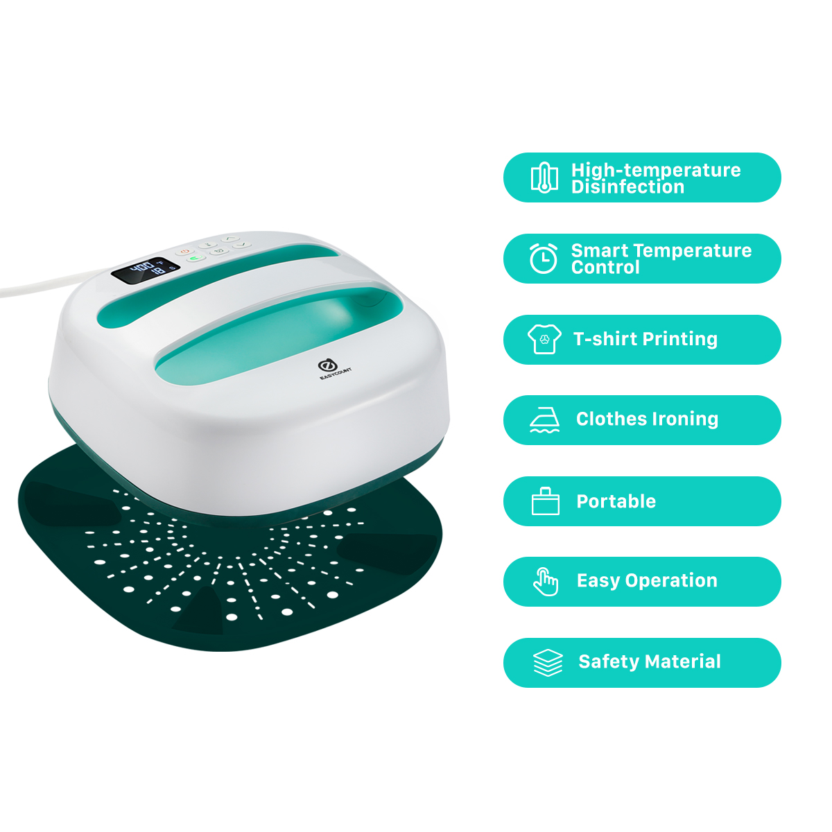 Новый продукт EASYCOUNT 2 Mini портативный термопресс 8 в 1 для печати на футболках, для печати на шляпах