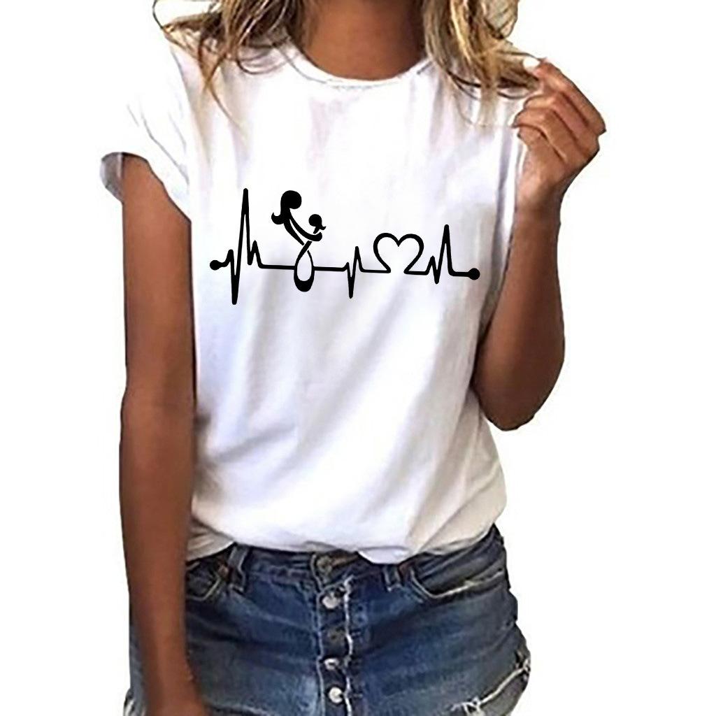 Printing Pure cotton custom crop tops wholesale round neck short sleeve t-shirt cotton women