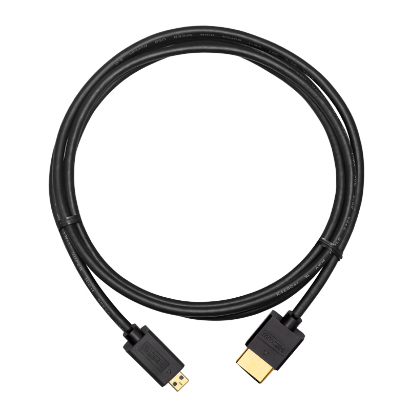 Черный micro HDMI к HDMI кабель 4k ПВХ разъем