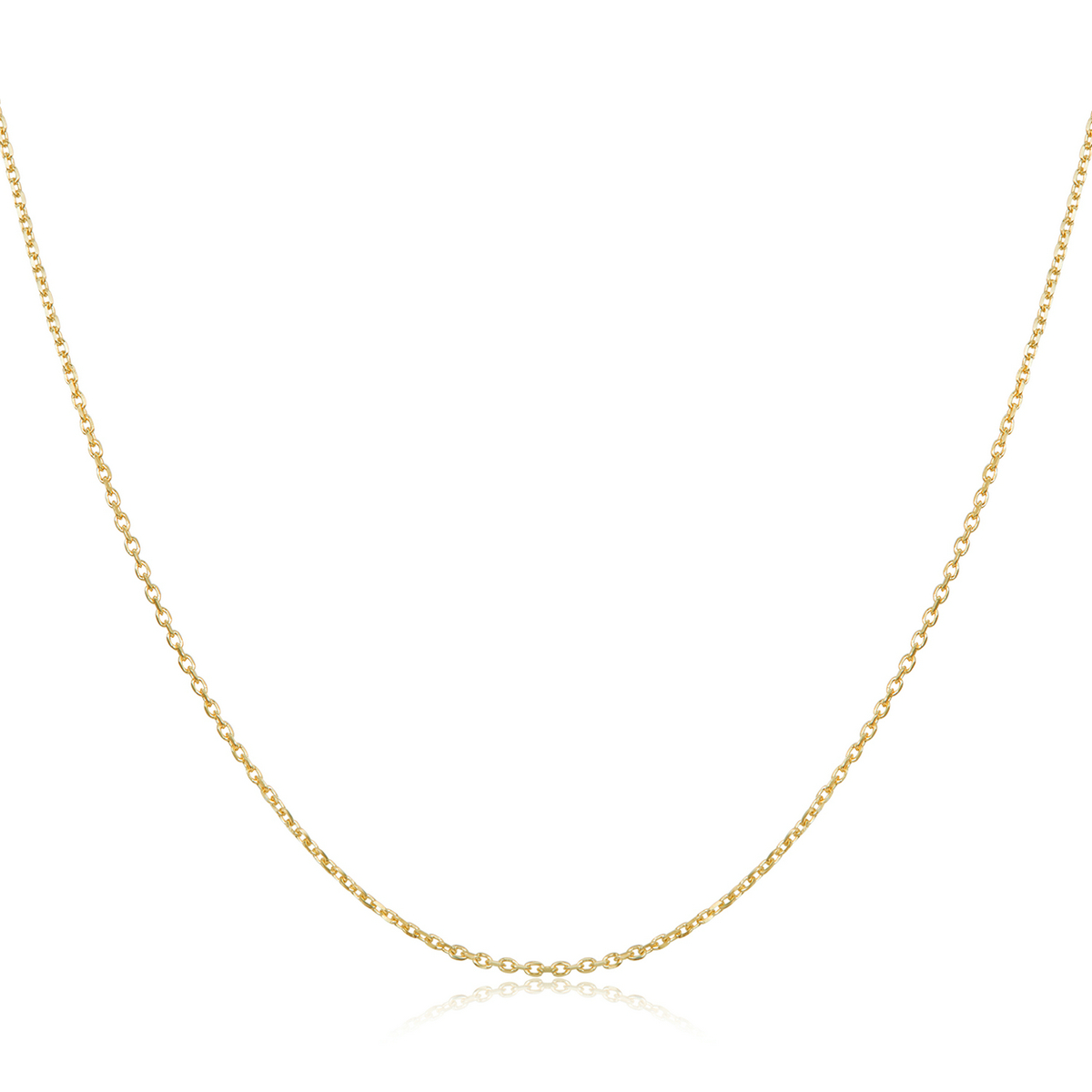 BAMOER Authentic Gold Color 925 Sterling Silver Basic Cable Chain Necklace Pendant for Women Long Chain Fashion Jewelry SCA016