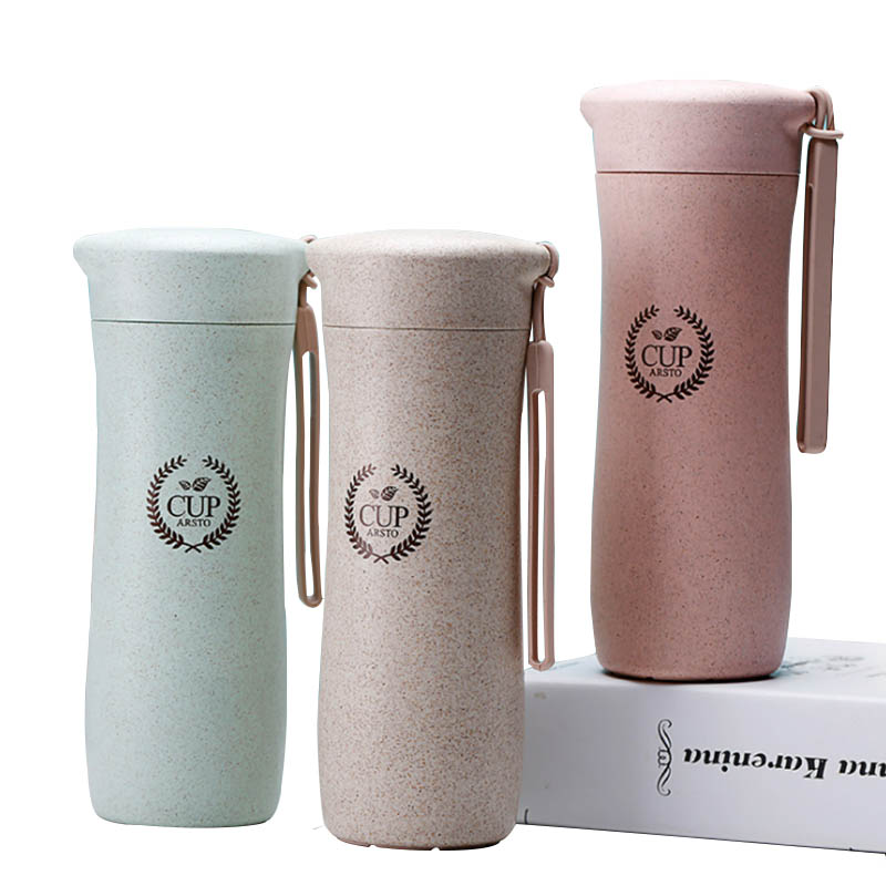 Wheat straw cup student portable take-away wheat cup simple gift water bottle