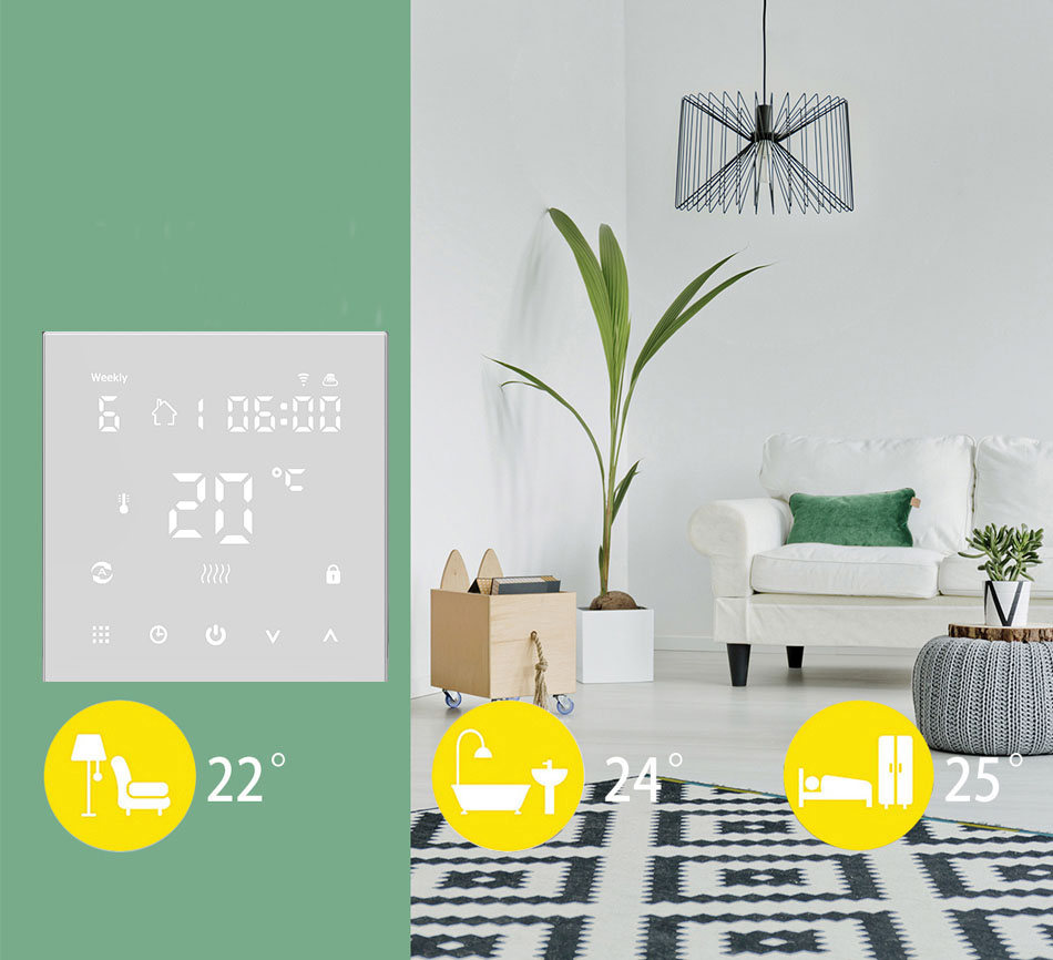 3A Water Floor Heating Digital Thermostat Floor Heating Programmable Heat Thermostat Customized Alexa Smart Home Wifi
