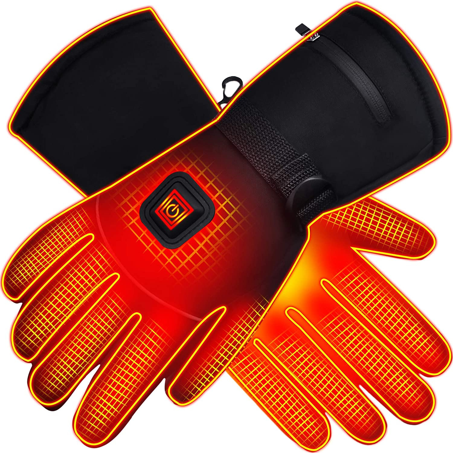 china wholesale usb heating mittens thermal winter leather rechargeable waterproof riding heated gloves