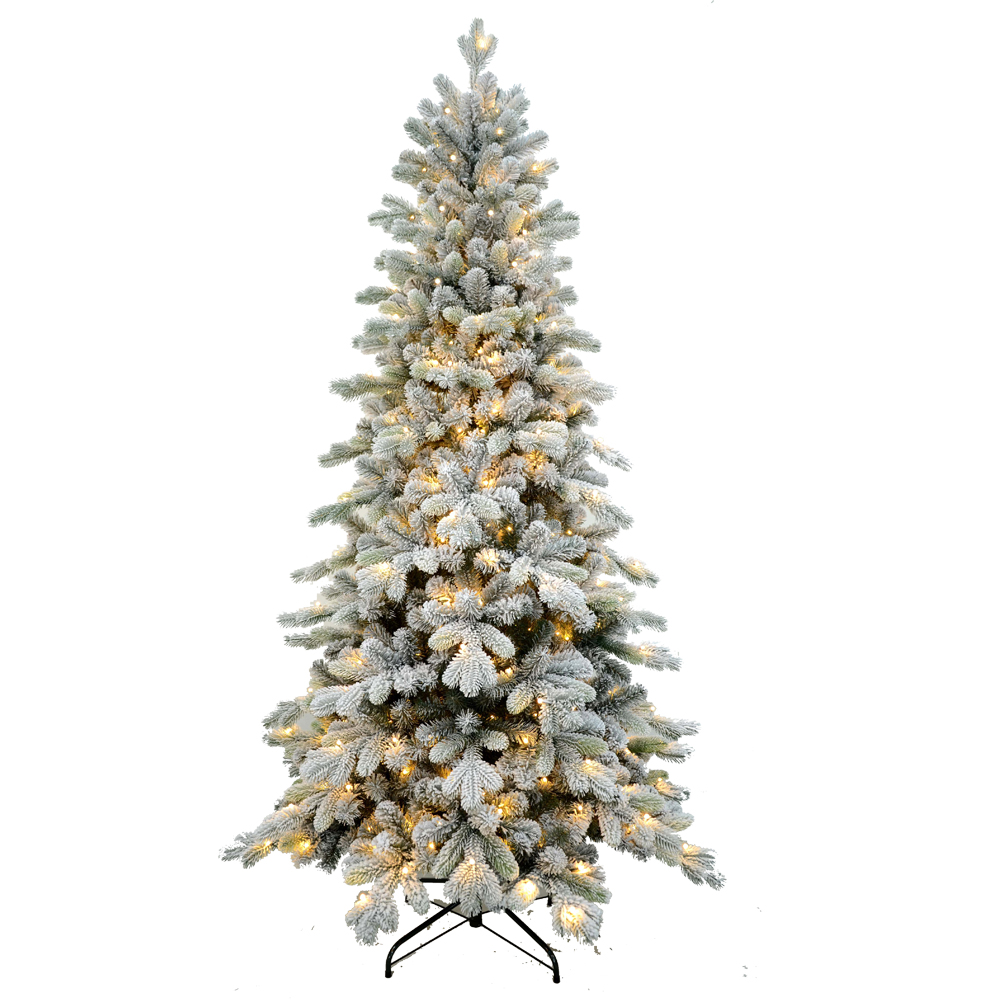 7ft Home Christmas Decoration Supply PVC Snow Flocked Christmas Tree Artificial Xmas Pine Tree